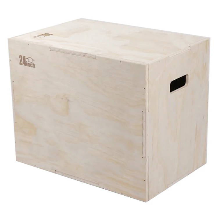 3 in 1 Wooden Plyo Box for Jump Training and Conditioning 20x24x30 Inch