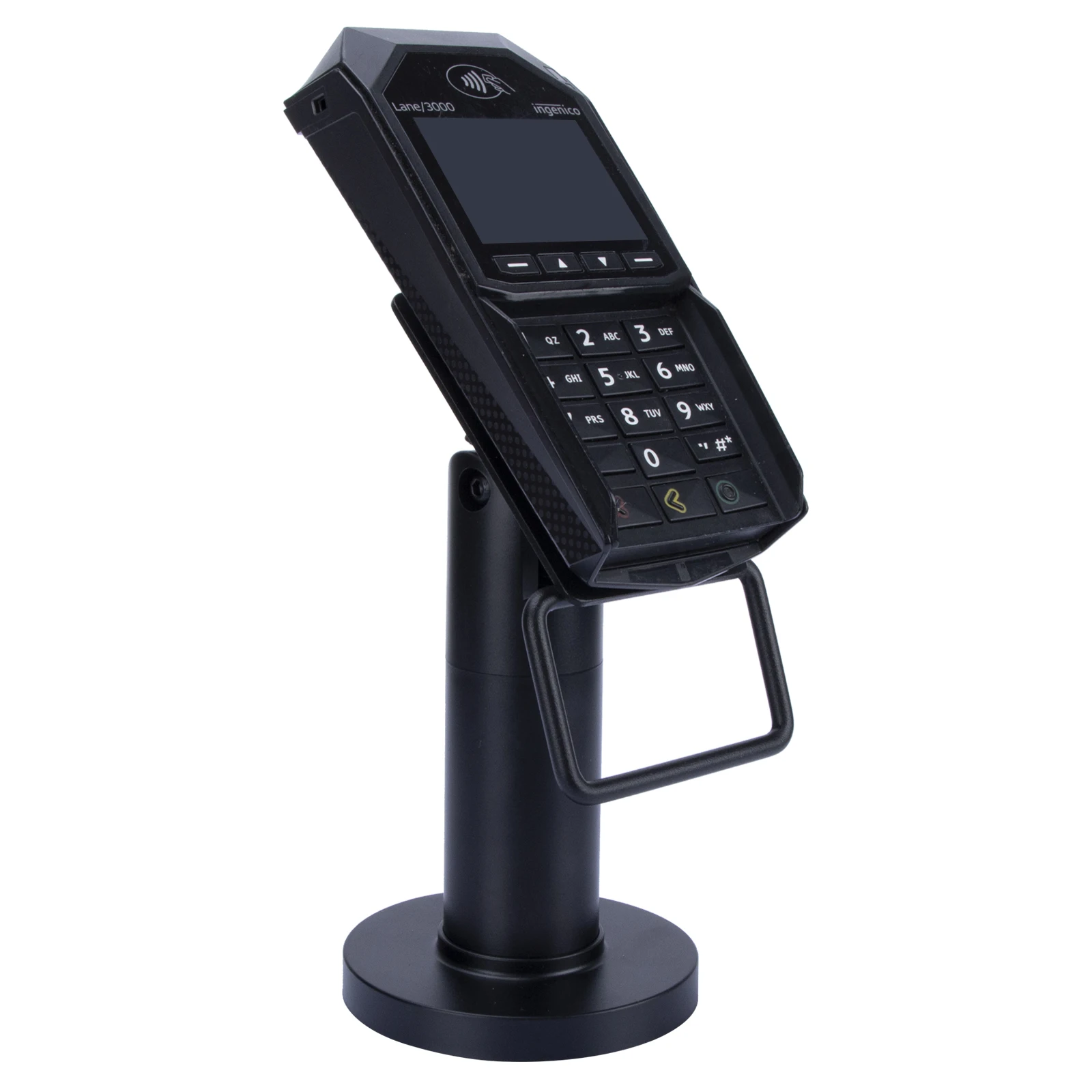 OEM anti-theft POS terminal stand with handle business credit card display stand for ingenico lane 3000/7000/8000