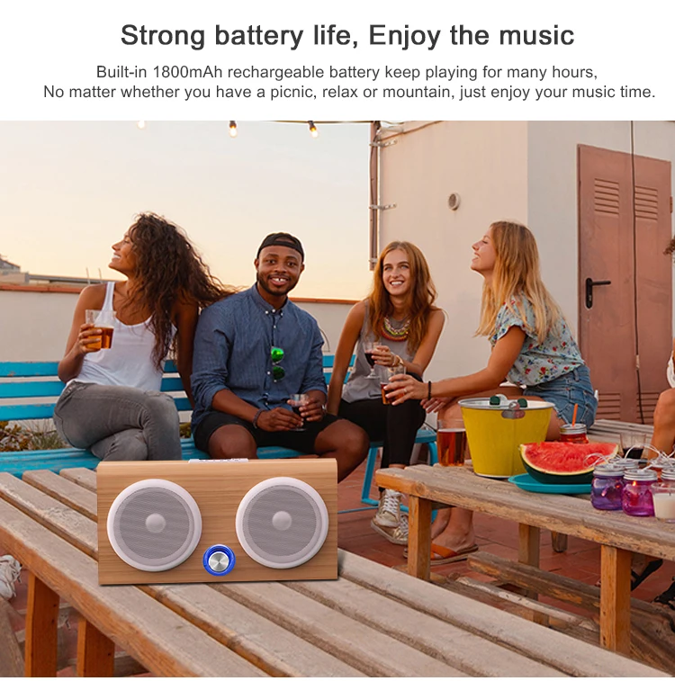 Subwoofer High Quality Super Bass Rechargeable Wireless Music Nice Sound Outdoor USB FM radio Mini  Portable  bluetooth speaker