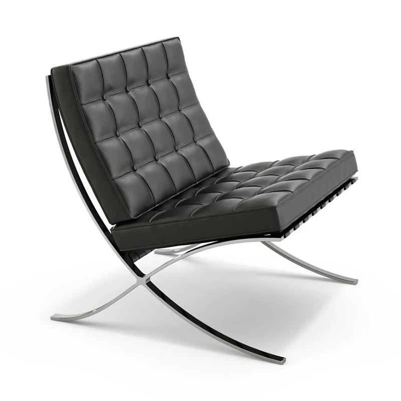 Modern danish waiting reception chairs luxury sofa accent chair for living room upholstered black leather mid century chair