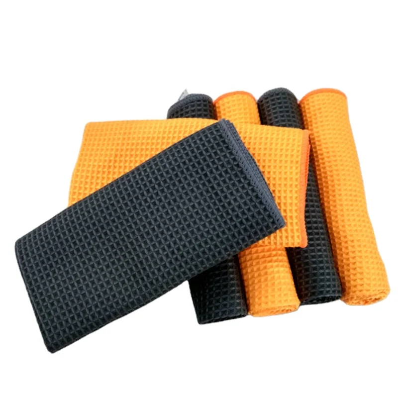 Wholesale pineapple 40*40cm grid absorbent microfiber waffle honeycomb car washing towel