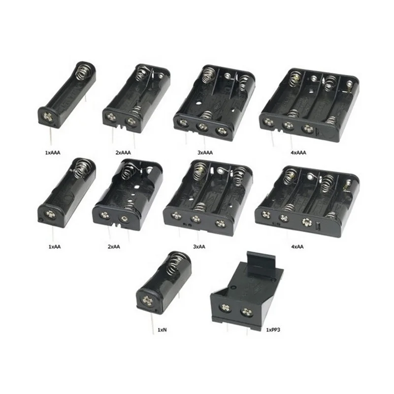 AA 6V button battery holder case 4slots smt 4AA switch&cover plastic battery holder case with micro connector