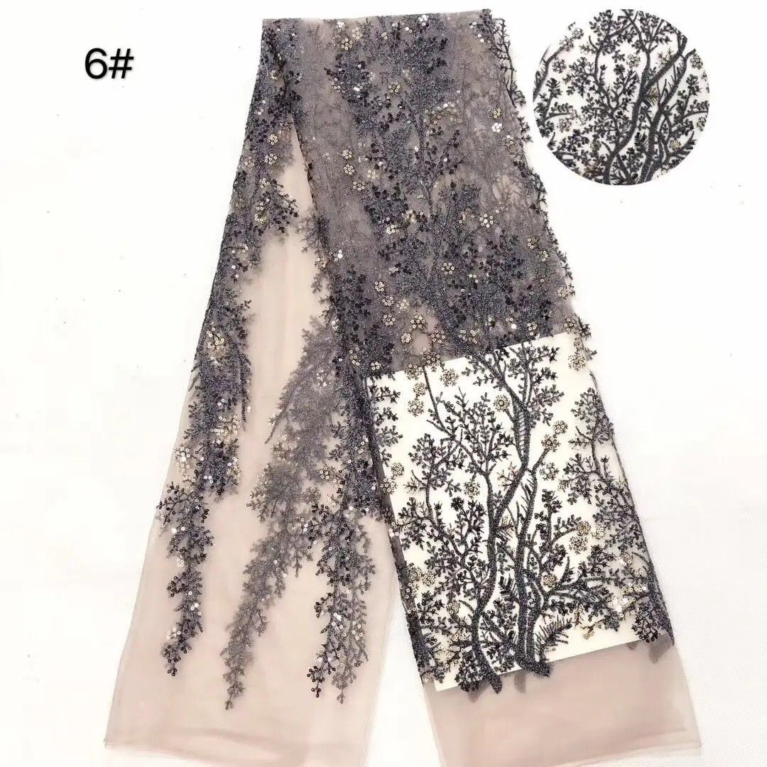 Baily factory mesh beaded white bridal lace embroidery fabric for dress