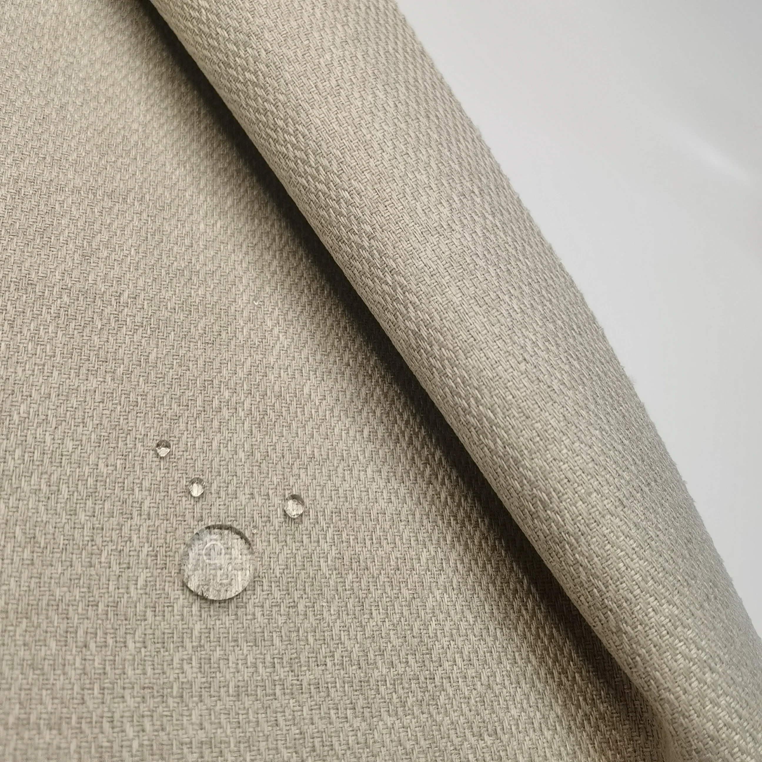 Wholesale Decorative Living Room 100% Polyester Woven Linen Look blackout curtain fabric