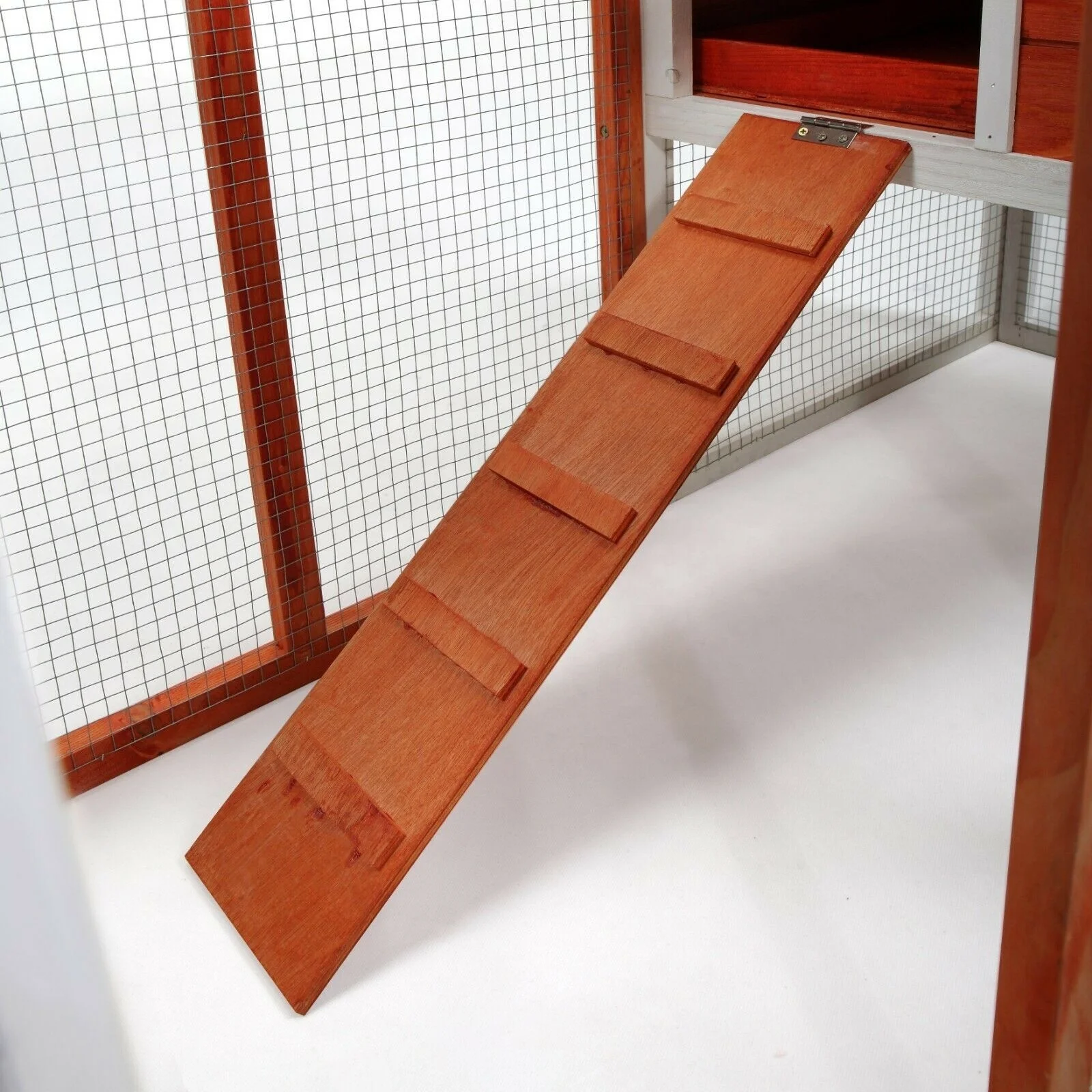 Large Outdoor Double Space Deck Portable Wooden Chicken Coop With Stairs