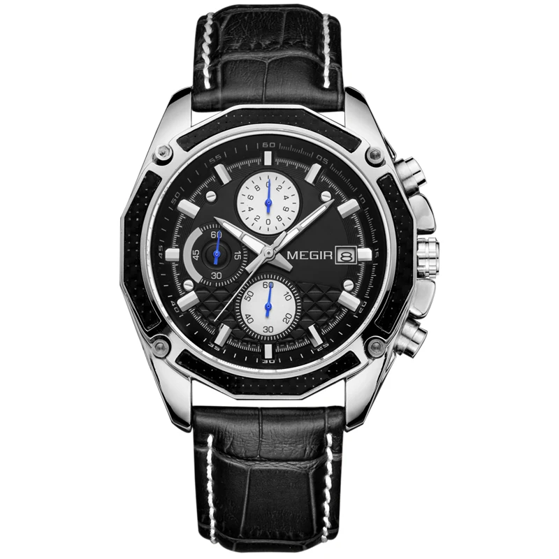 megir 2015 Wristwatch Brand Your Own Logo Chronograph Quartz Business Watch men watches