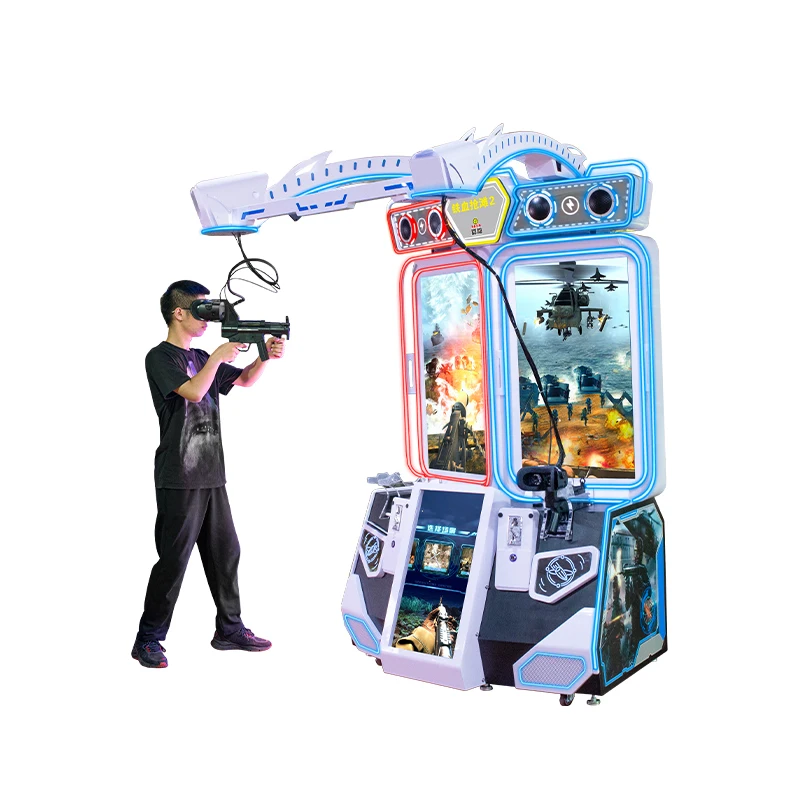 Arcade games machines coin operated VR rotating platform gun shooting real shooting Gun arcade Video Simulator Game Machine