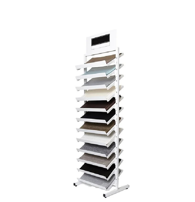 Carpet Display Stands Metal Carpet Rug Display Rack Stand Floor Standing Placemat  Display Rack 12 Tier  for Retail Shops