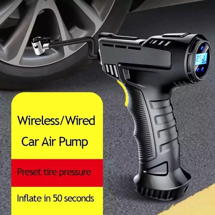 120W Portable Air Compressor Wireless Air Pump Portable Digital Air Compressor Tire Car Tyre Inflators for Car Bicycle