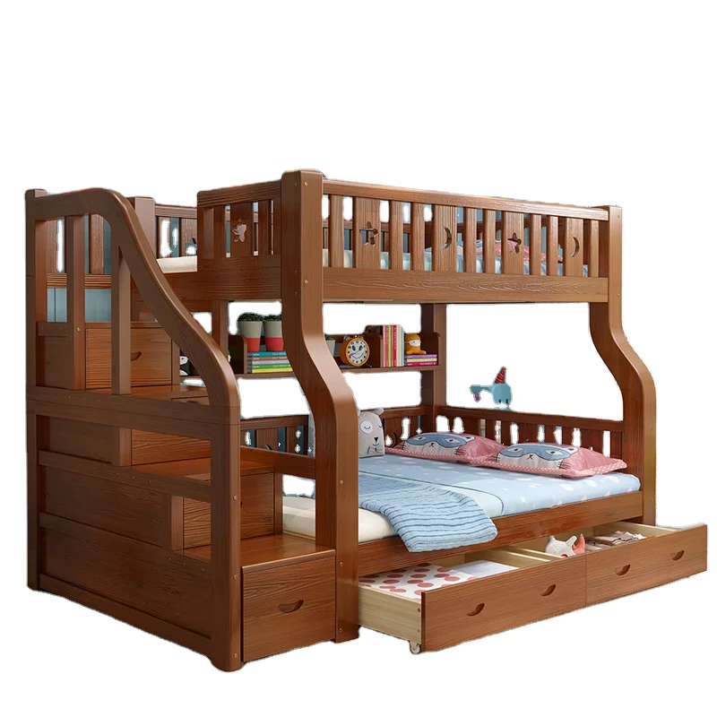 2020 new design Multi function Furniture Big Size Three Beds Wood Bunk Bed