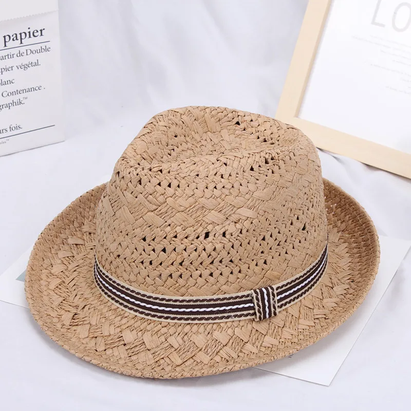 2022 Summer Lafite Straw Hat For Women Fresh Sunshade Sunhat Hollow Brim Adjustable Panama Hats Straw Fedora Beach Decorated