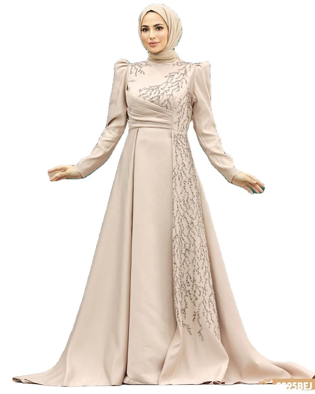 Custom New Designs Wholesale Dubai Modest Muslim Fashion Elegant Ruffle Maxi Dress Chiffon Dress Abaya for Muslim Women Abaya