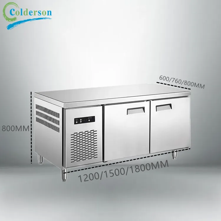workbench Two Doors refrigerator salad bar containers pizza display under counter bar counter work top keep fresh fridge