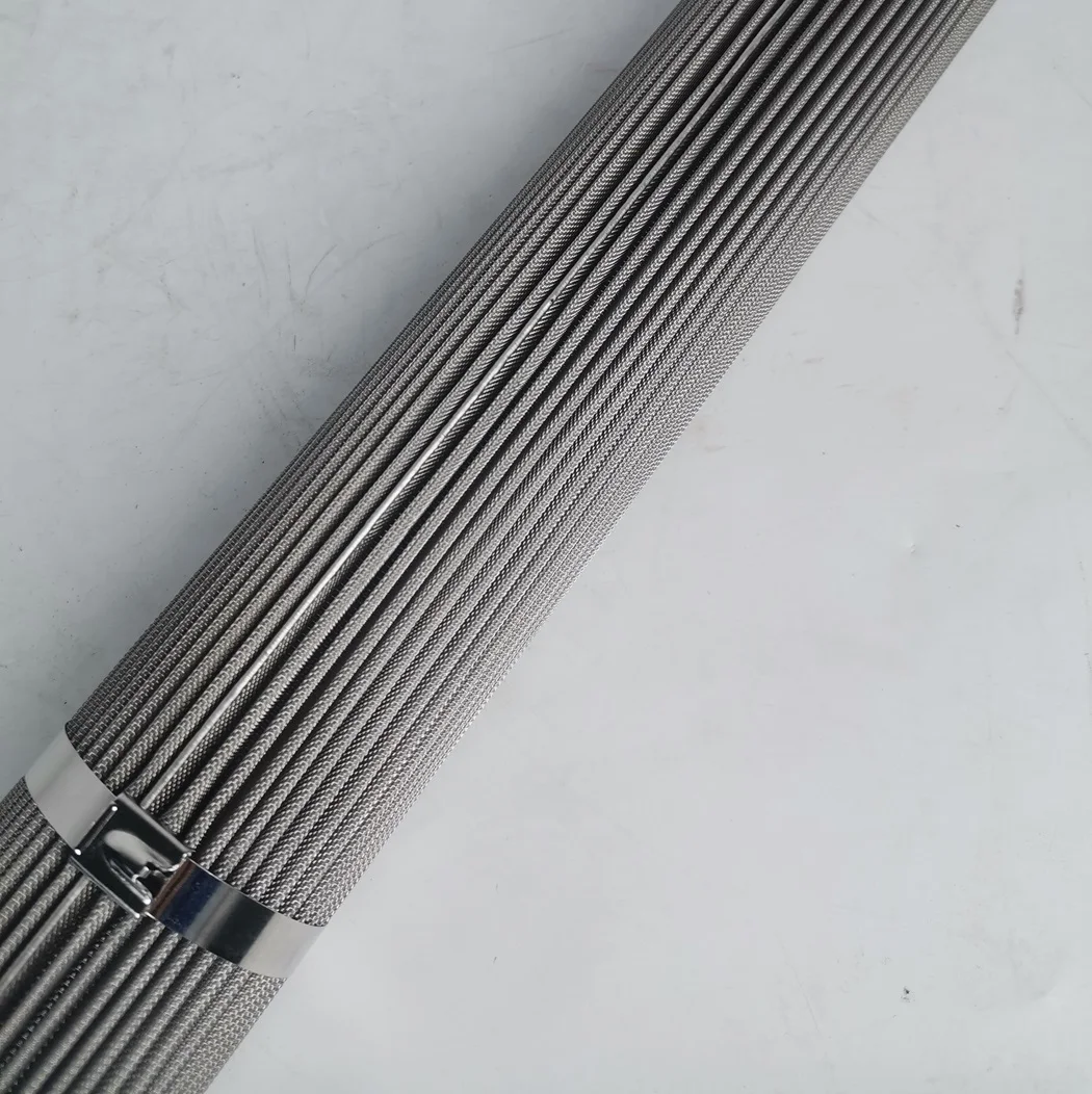 0.2 5 10 Micron  Stainless Steel Titanium Metal High Flow Pleated Oil Filter Cartridge