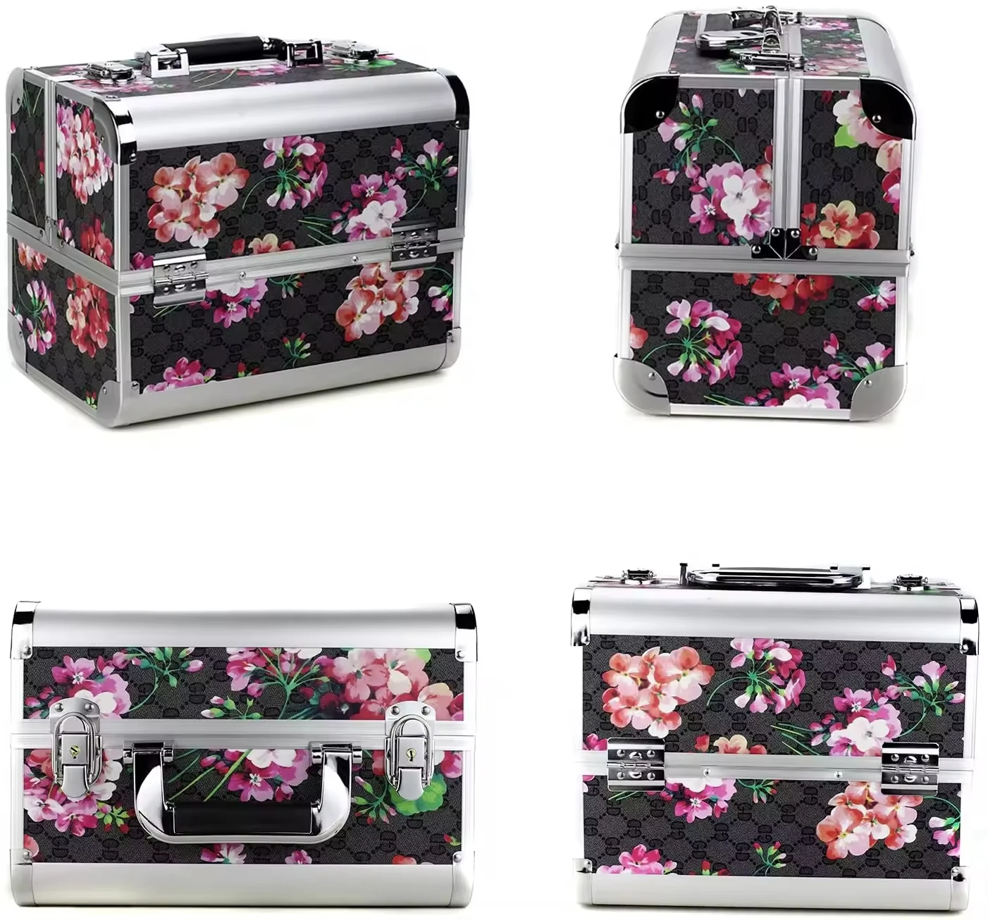 Professional Beauty Aluminum Vanity Case Makeup Nail Polish Cosmetic Box Beauty Storage Case