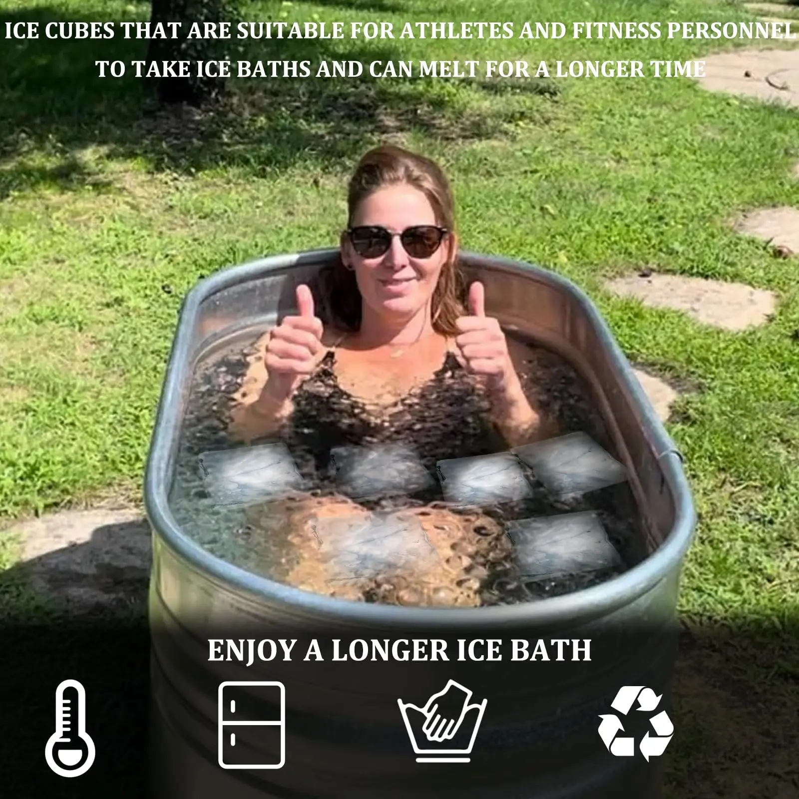 2024 Large Ice Block Big Size Silicone Ice Bath Mold Plunge Coolers Freezer Tray Cube Cooler Maker Pack Box For Body Big