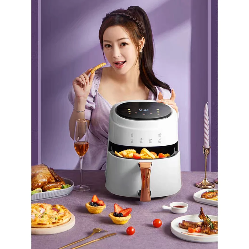 2024 new household oil free touch colorful screen 7l air fryer britania