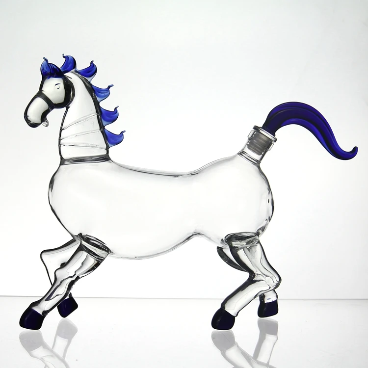 75 cl Glass horse shape whiskey bottle for the vodka tequila whiskey with different color