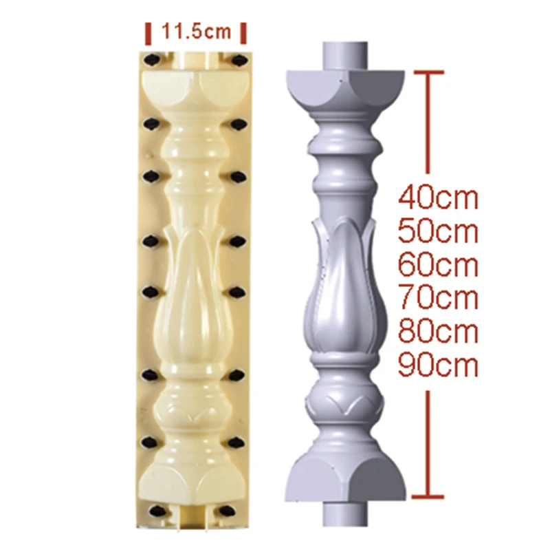 40cm 50cm 60cm 70cm 80cm 90cm Garden Balcony Pool Fence Cement Balustrade Mold