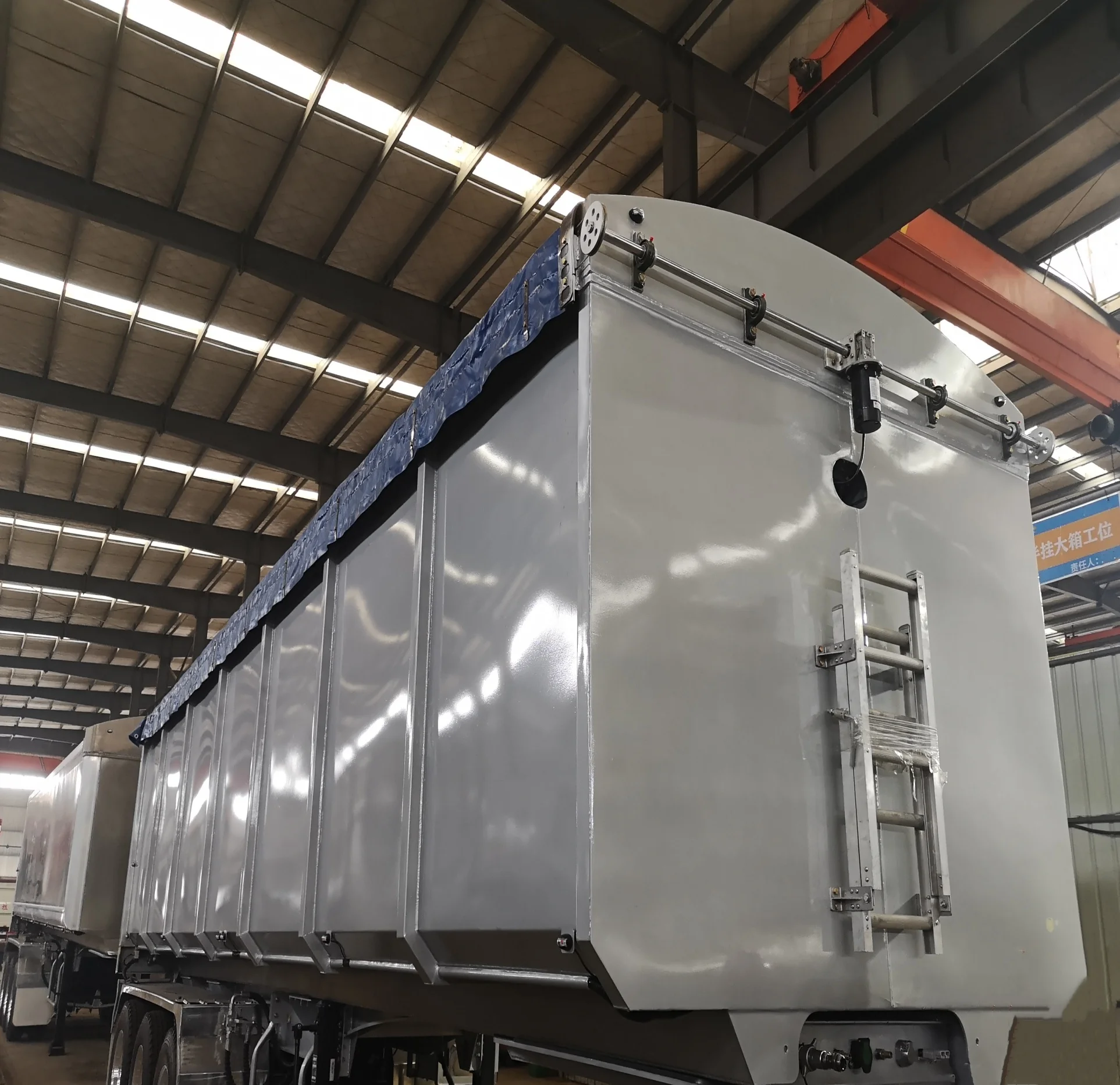 BERKLEY Hydraulic Lift Dumper Trailer End Grain Tipping Truck Trailer Rear Dump Tipper Semi Trailer With Electric roll over tarp