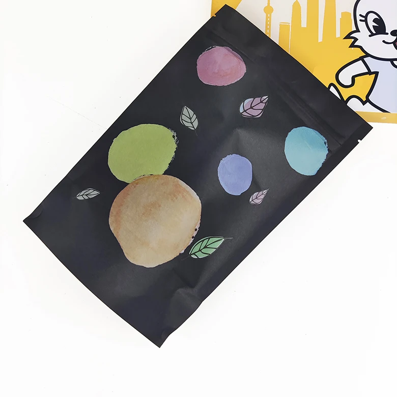 100% Eco-friendly Material Certified PLA Kraft Paper Stand Up Pouches Zipper Food Packaging Compostable Brown Paper Bag