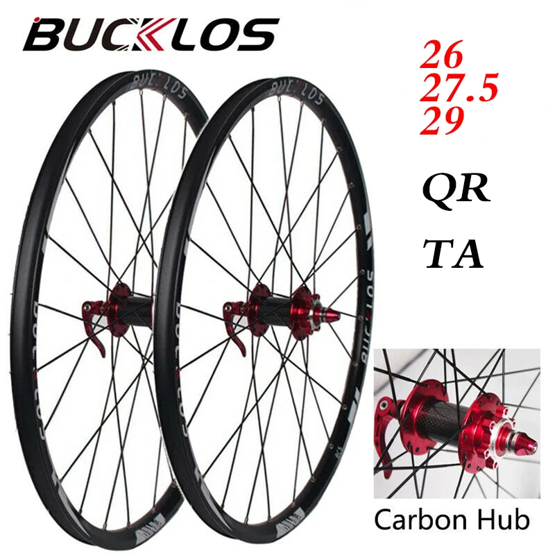 BUCKLOS 2022 Newest Customizable 26 27.5 29 Inch Carbon Fiber Wheels MTB Wheels 7/8/9/10/11 Speed Bike Wheels