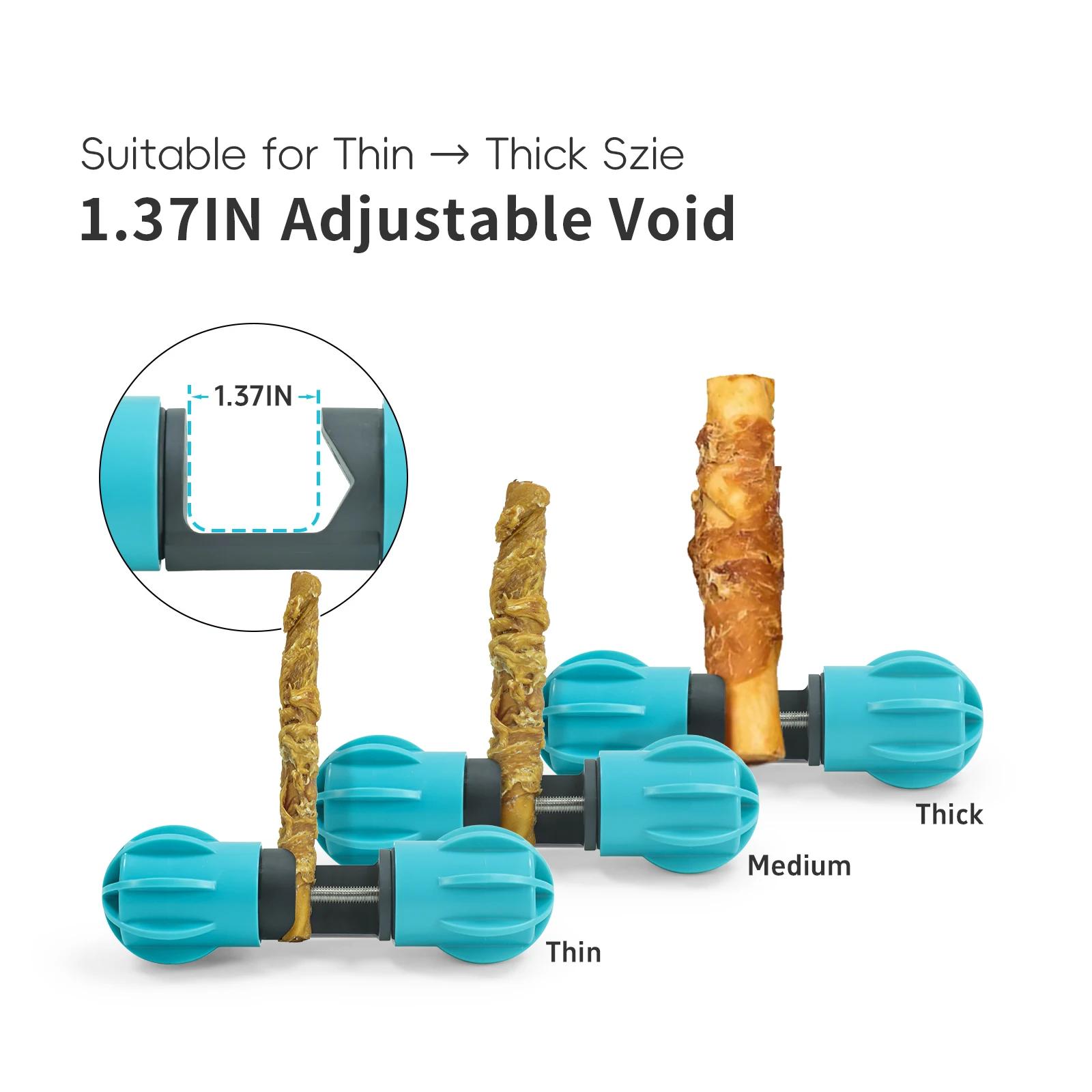 New Design Interactive Bully Stick Holder Prevent Chocking Safety Device Long Enough Screw To Lock