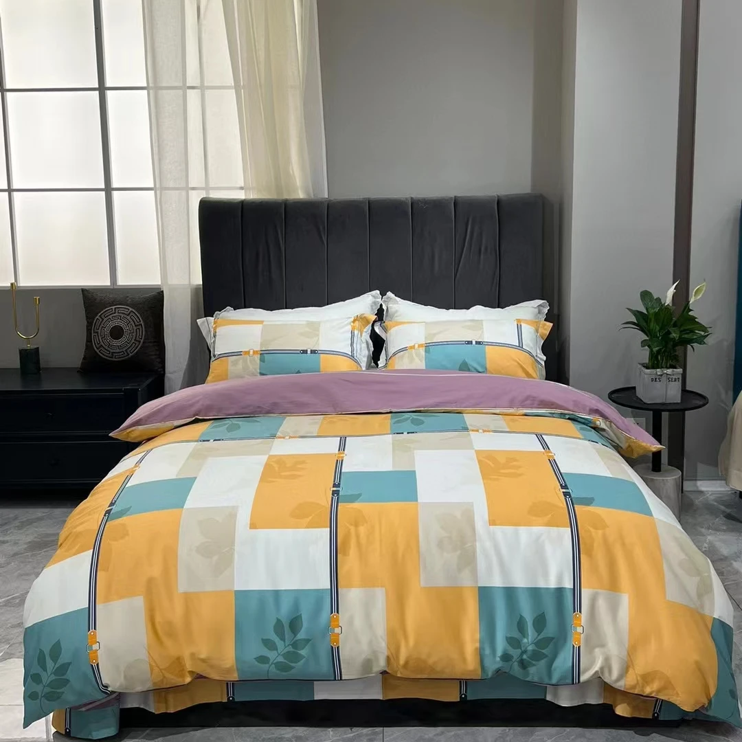 Designer Luxury Fashion Hotel Bed Linen Printed 100% Cotton Bed Sheets King Size Bedding Set