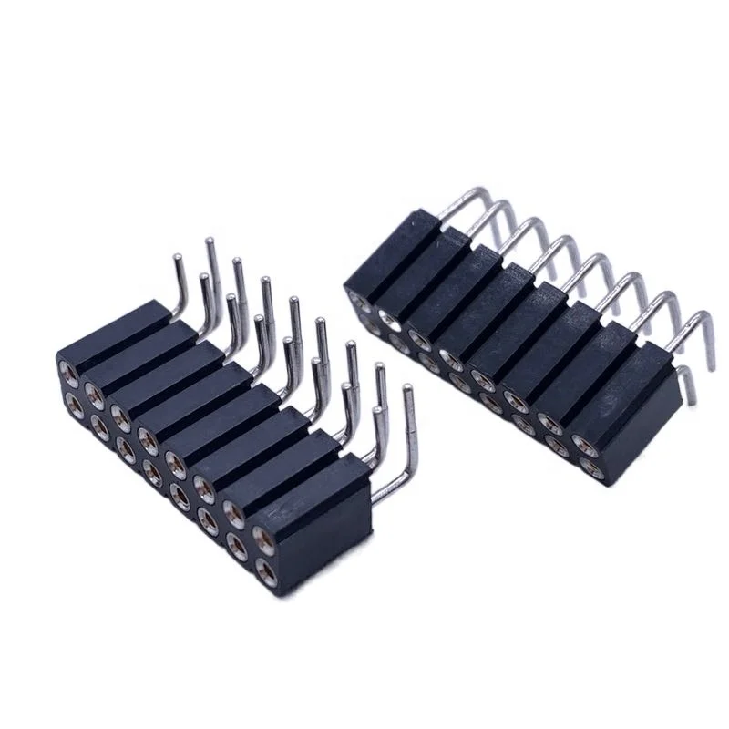 2.54mm Dual Row H7 Straight L14mm Round 16 Pin Pcb Dip Connector Machined Pin Female Header