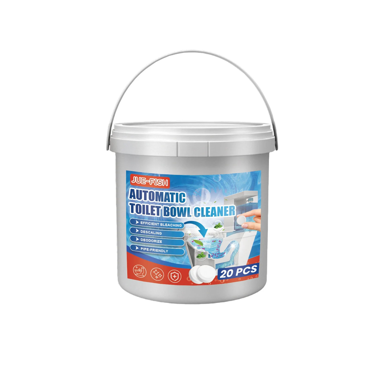 OEM 20Pcs  Automatic Toilet bowl Cleaner Automatic Effervescent Toilet Tablet Remove Dirt Deodorant Bathroom Cleaning Tool