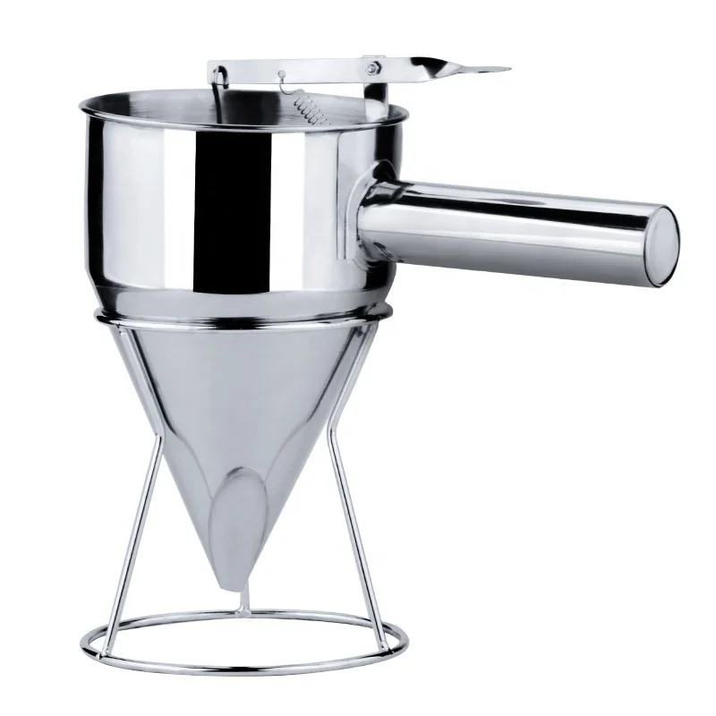 1200ml Stainless Steel Kitchen Baking Funnel Piston Funnel Dispenser with Stand for candle making