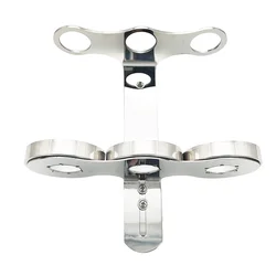 Triple Hotel Bathroom Stainless Steel Wall-mounted Manual Shampoo Soap Dispenser Bracket Soap Bottle Holder