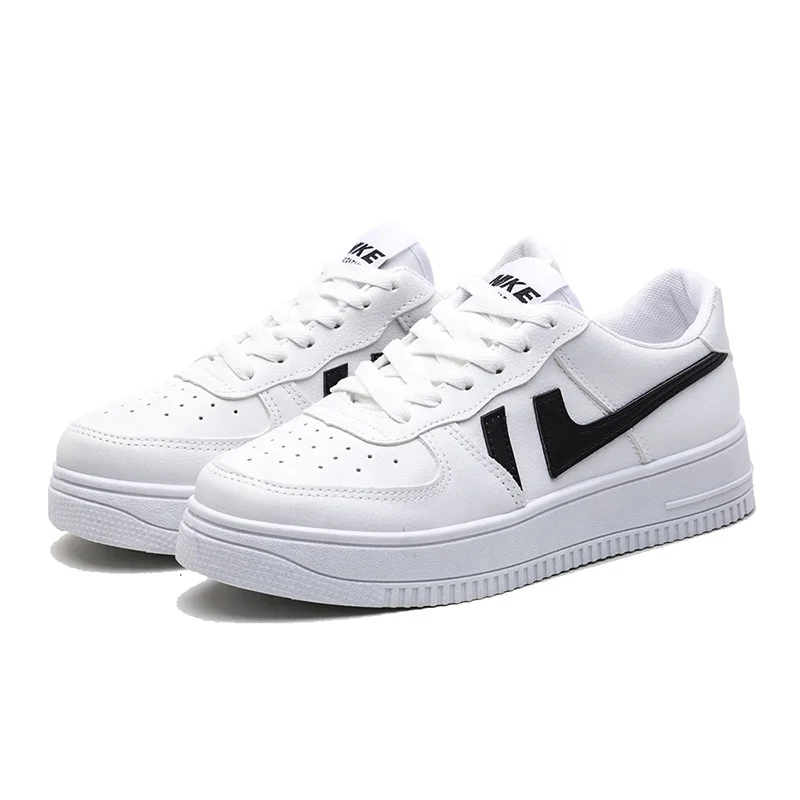 Factory Custom Wear Sneaker Manufacturer Latest Sport Breathable Leather Made White Flat Sneakers Black Casual Shoes For Men