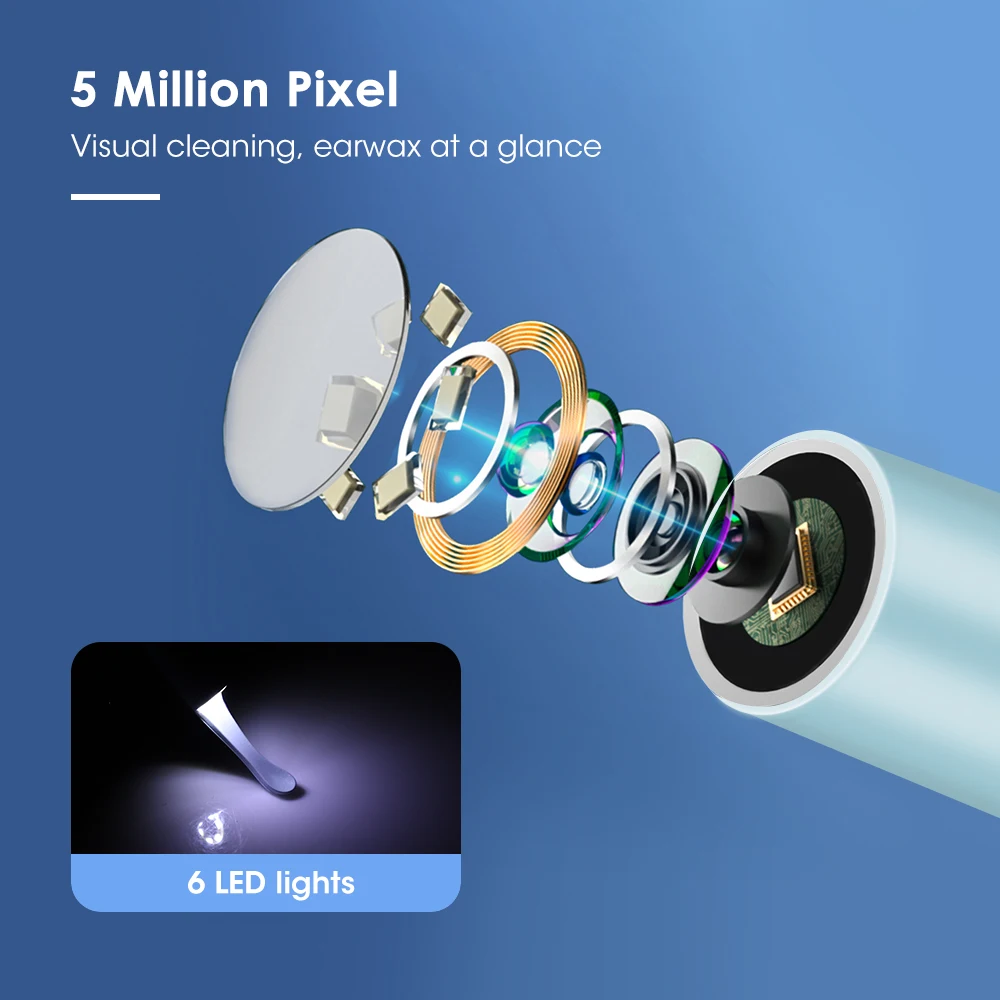 Hot Selling Mini Visual Ear Spoon Cleaner Wifi hd Endoscope  Ear Wax Remover with Camera