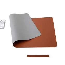 Custom Dual-Sided Multifunctional Desk Pad Waterproof Desk Blotter Protector Leather Large Desk Writing Mat Mouse Pad
