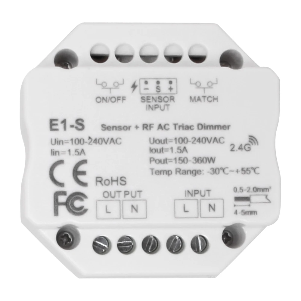 E1-S Triac Dimmer 220V RF 2.4G Sensor Switch Smart Triac Dimmable Dimmer Controller