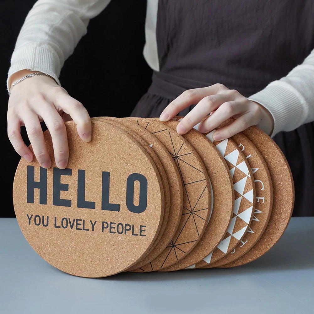 Коврик для домашнего кухонного пробкового стола с принтом