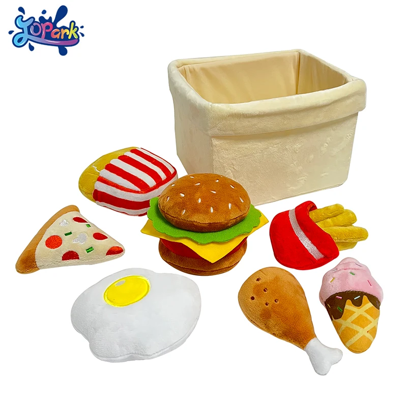 Custom OEM Plush Christmas Doll lovely Plush toy Cookies Hamburger Kids Plush Eggs Doll Soft Chips Christmas gift season
