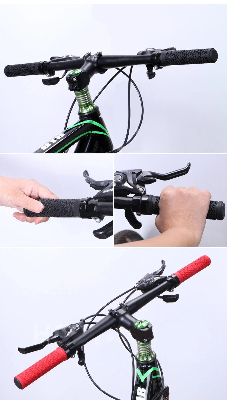 New Design Non-Slip Color Silicone Cover Mountain Bike Handlebar Grip Bicycle Single Side Locking Rubber Grip