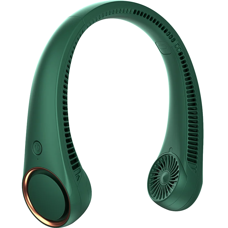 2024 Newest Hand-free with 3 Modes Adjustable Cooling Folding Usb Portable Neckband Fan Mini Bladeless Hanging Neck Fan