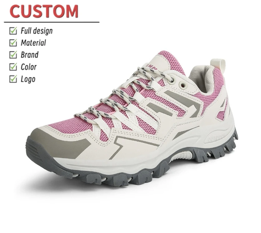 Custom Women Climbing Mountain Shoes Outdoor Waterproof Anti-slip Trekking Hiking Shoes for Camping Hunting