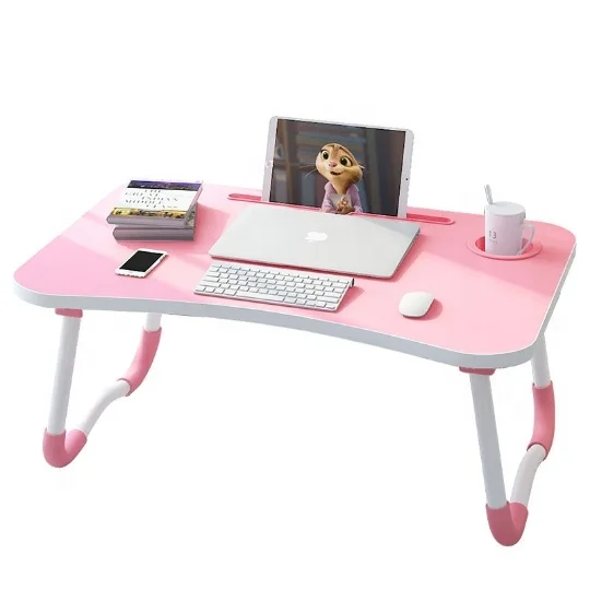 Подставка для чайного столика, складной деревянный маленький ленивый столик для кровати, с отделением для карт, подстаканником, USB-портом, подсветкой, вентилятором и нескользящим ковриком