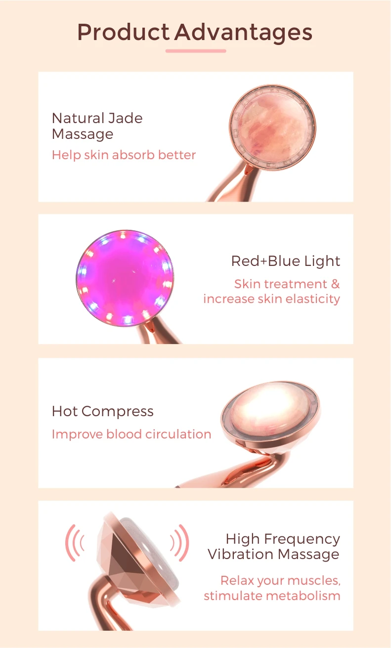 Beauty Facial Jade Roller Gua Sha With Natural Facial Massage Roller Rose Quartz Face Jade Gua Sha Set Skin Care Tools