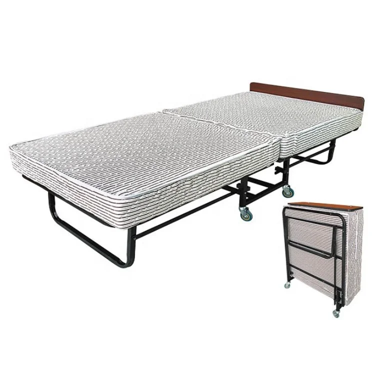 Folding bed with mattress portable foldable guest bed for adult