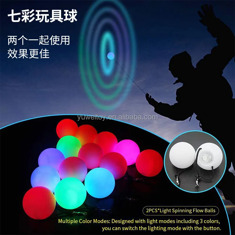 circular RGB flashing lights up mood night light soft 7 color changing Poi LED ball 0