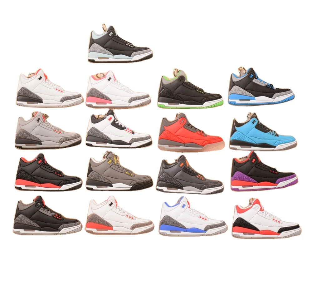 silicone soft pvc rubber key ring keychain in bulk basketball shoes fashion keychain