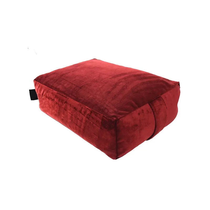 Removable Washable Rectangular Soft Velvet Zafu Cushion Large Buckwheat Meditation Floor Pillow