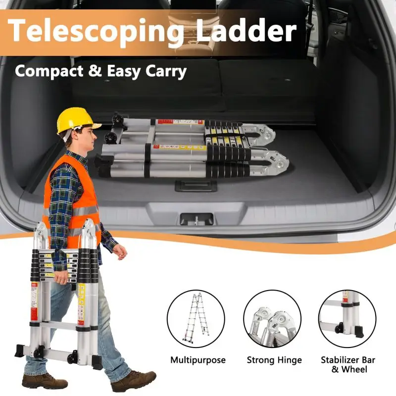 Multifunctional Lifting Engineering Stairsladder rack  Thickened Folding Ladder  Aluminum Telescopic Ladder Herringbone Ladder