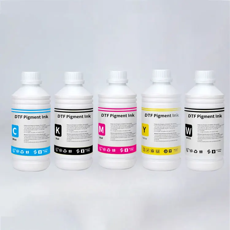 Premium 1000ML Bulk DTF White Pigment Ink CMYK PET Film Ink For Epson XP600 L1800 L1805 P600 P800 DX5 4720 I3200 Printer