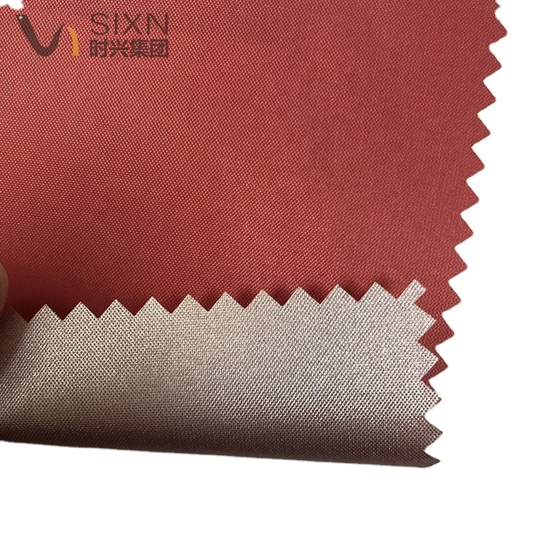 Factory Polyester 190T Taffeta Waterproof  Silver Coated Umbrella Nectarine fabric